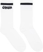 Lanvin White 'Lanvin' Cotton Socks
