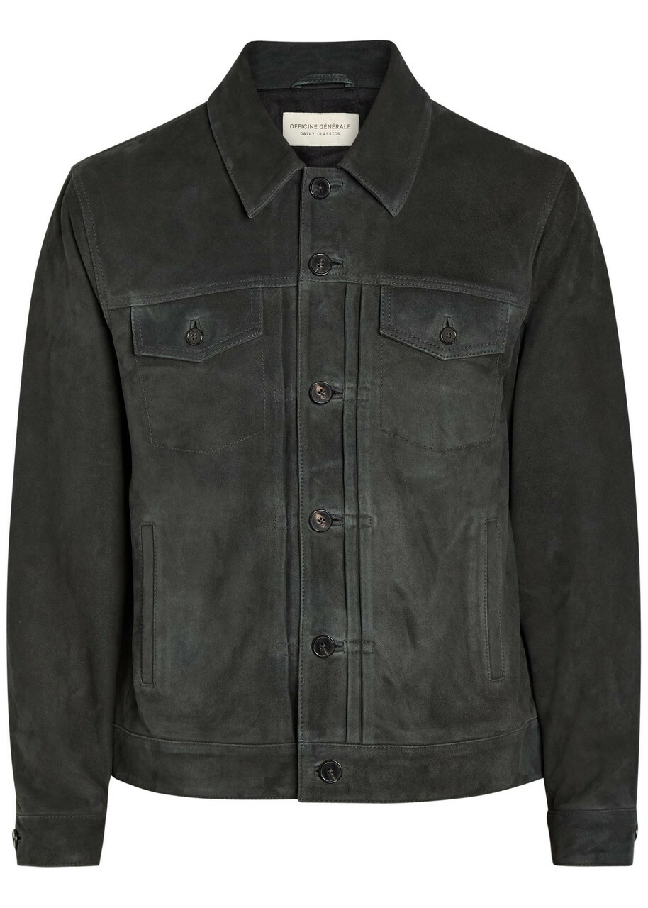 Officine Générale Liam Suede Jacket Grey