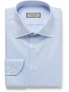 Canali - Herringbone Cotton Shirt - Blue