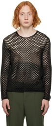 Dion Lee Black Metallic Long Sleeve Sweater