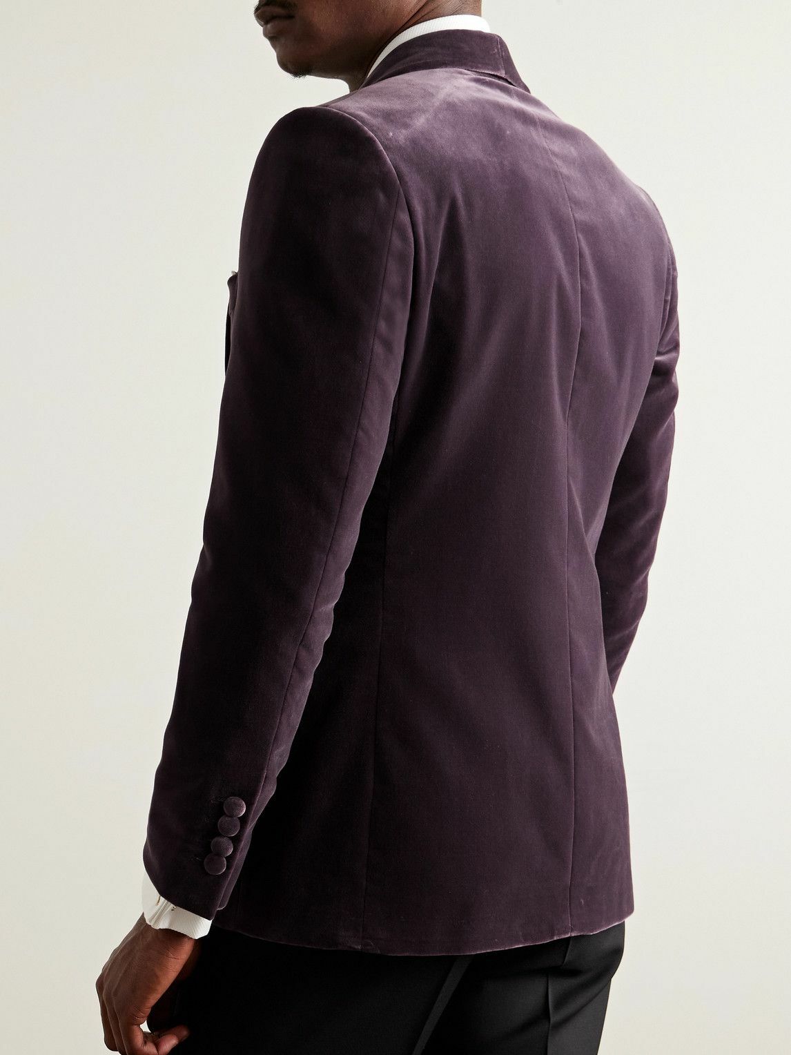 Kingsman - Slim-Fit Shawl-Collar Cotton-Velvet Tuxedo Jacket - Purple