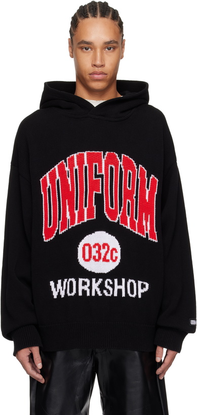 Photo: 032c Black Lucky Strike Knit Hoodie