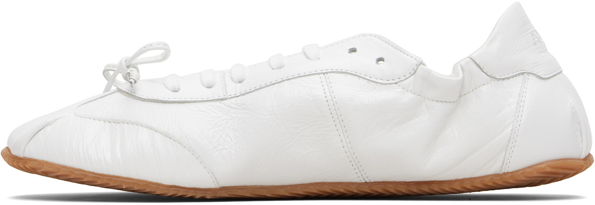 ABRA White Leather Ballerina Sneakers