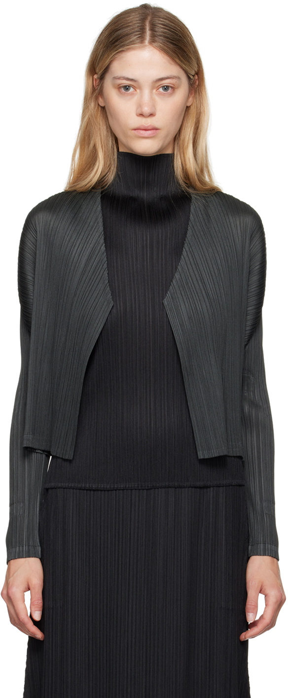 Gray Monthly Colors May Cardigan by PLEATS PLEASE ISSEY MIYAKE on Sale