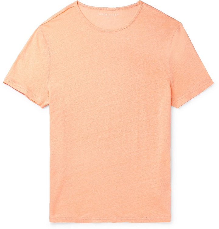 Photo: DEREK ROSE - Jordan 1 Washed-Linen T-Shirt - Orange