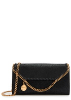 Stella Mccartney Falabella Grained Faux Suede Wallet-on-chain - Black - One Size