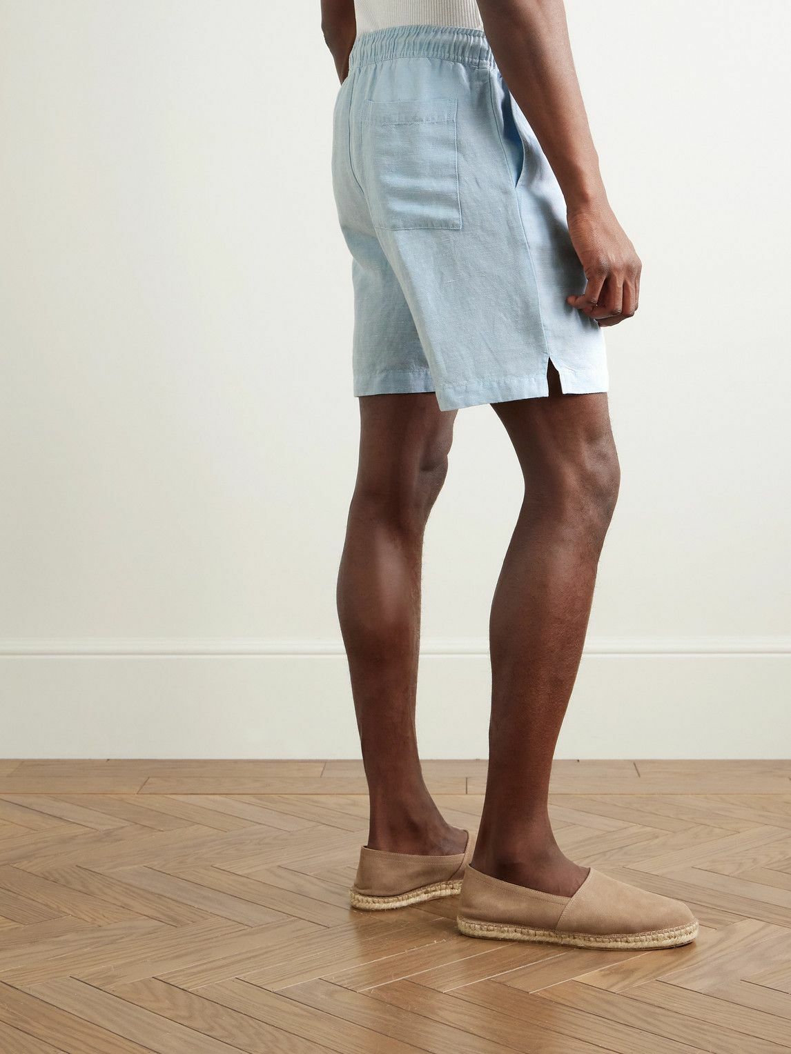 Onia - Air Straight-Leg Linen and Lyocell-Blend Drawstring Shorts - Blue