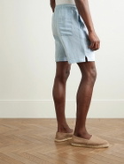 Onia - Air Straight-Leg Linen and Lyocell-Blend Drawstring Shorts - Blue