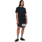 Thom Browne Navy Milano Cotton 4-Bar T-shirt