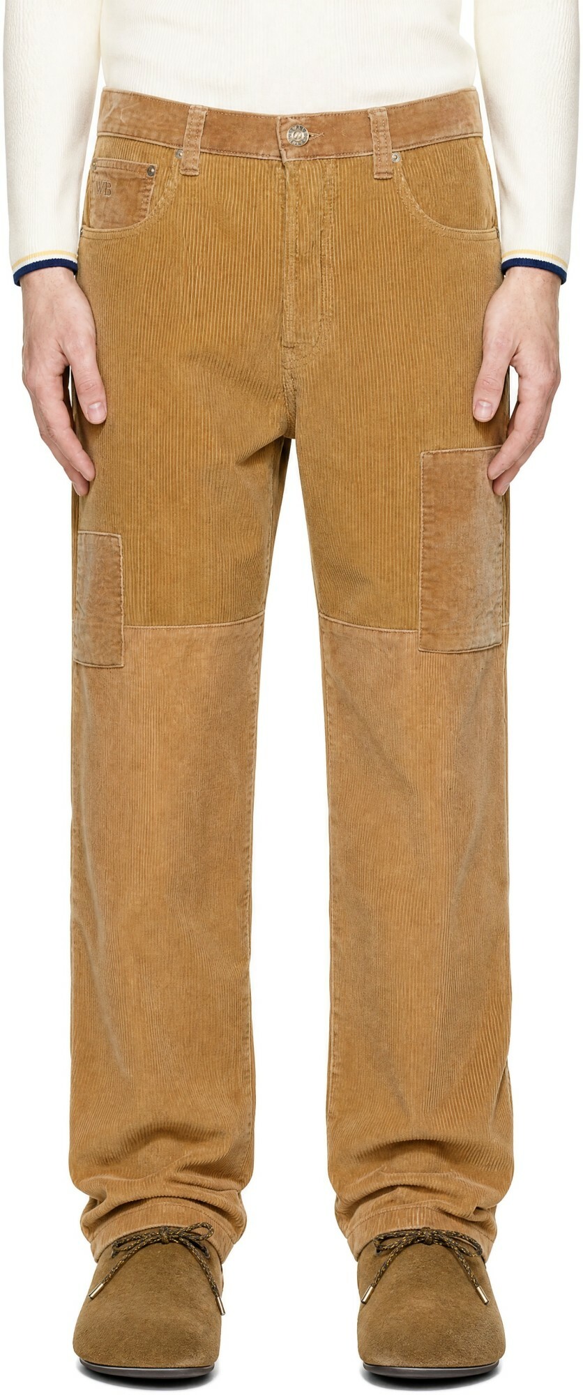 Wales Bonner Beige Sissoo Studded Trousers