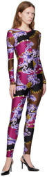 Versace Jeans Couture Purple & Brown Chain Couture Jumpsuit