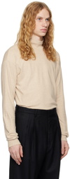 AURALEE Beige Seamless Turtleneck