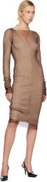 MM6 Maison Margiela Brown Layered Midi Dress