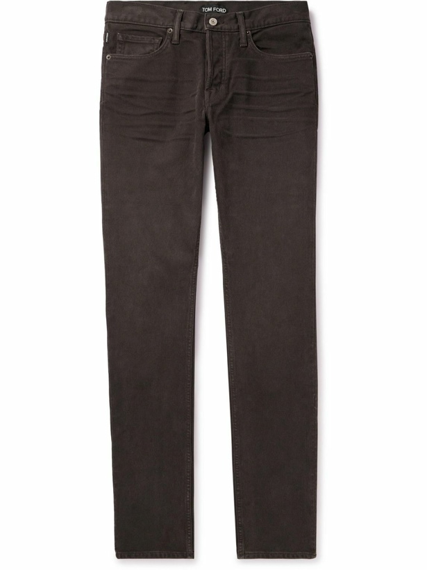 Photo: TOM FORD - Beford Slim-Fit Cotton-Blend Corduroy Trousers - Brown