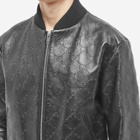Gucci Men's GG Embossed Leather Jacket in Black