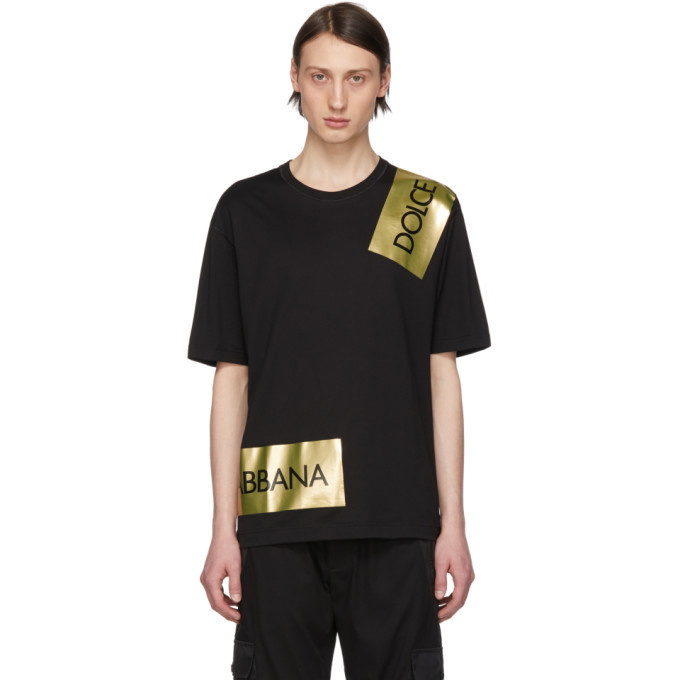 Photo: Dolce and Gabbana Black Tape Logo T-Shirt