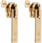 VTMNTS Gold Barcode Zipper Earrings