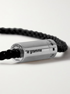 LE GRAMME - 5g Braided Cord and Sterling Silver Bracelet - Black