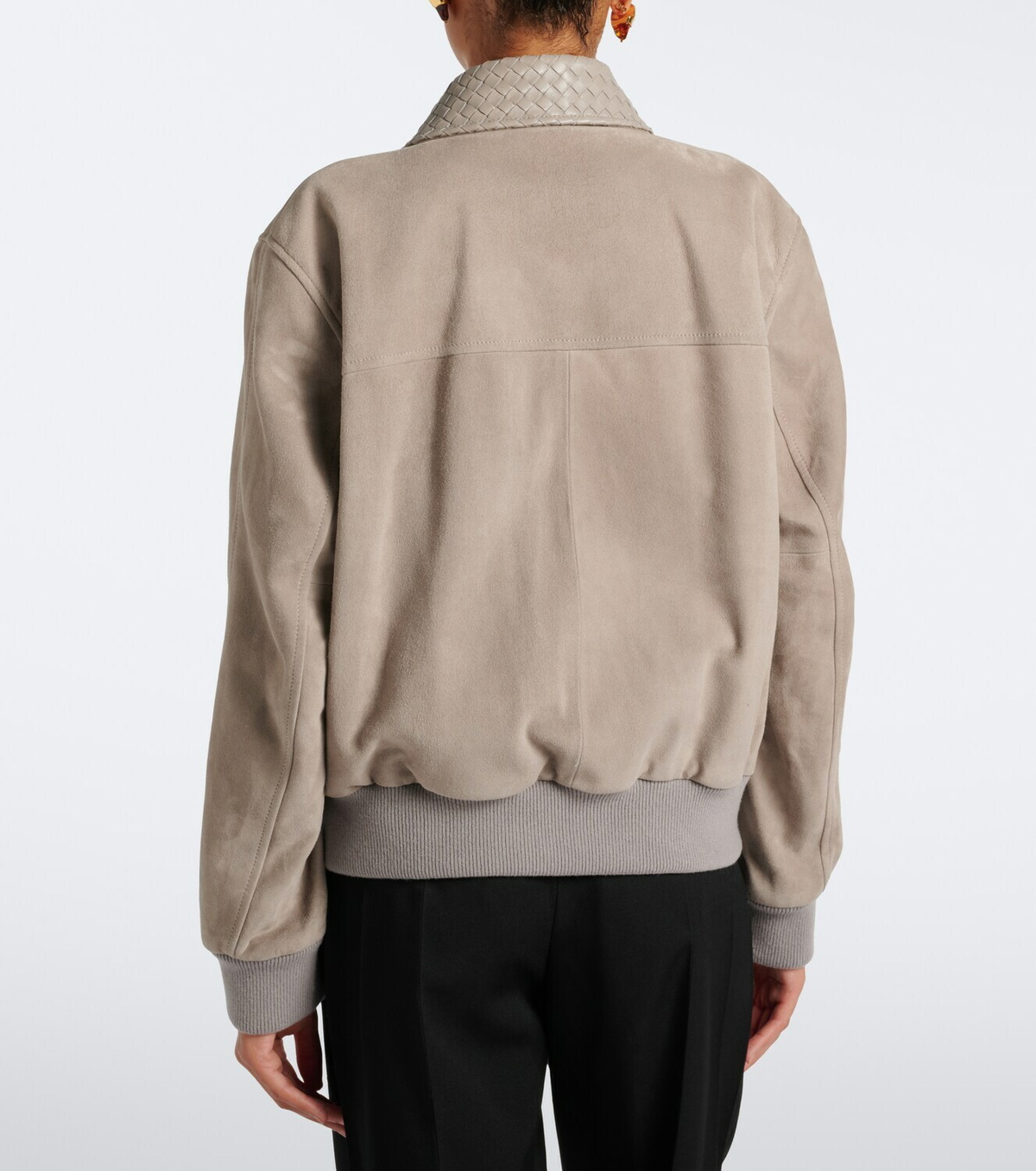 Bottega Veneta Intrecciato suede blouson jacket