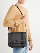 Gucci - Leather-Trimmed Monogrammed Coated-Canvas Messenger Bag