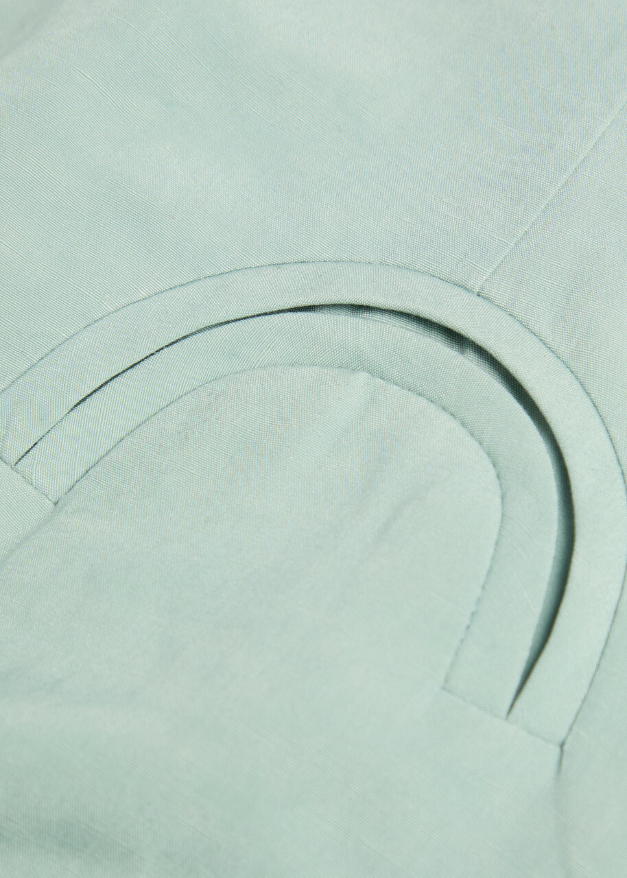 Blaze Milano Zenith Selle Silk and Linen-blend Shorts Teal