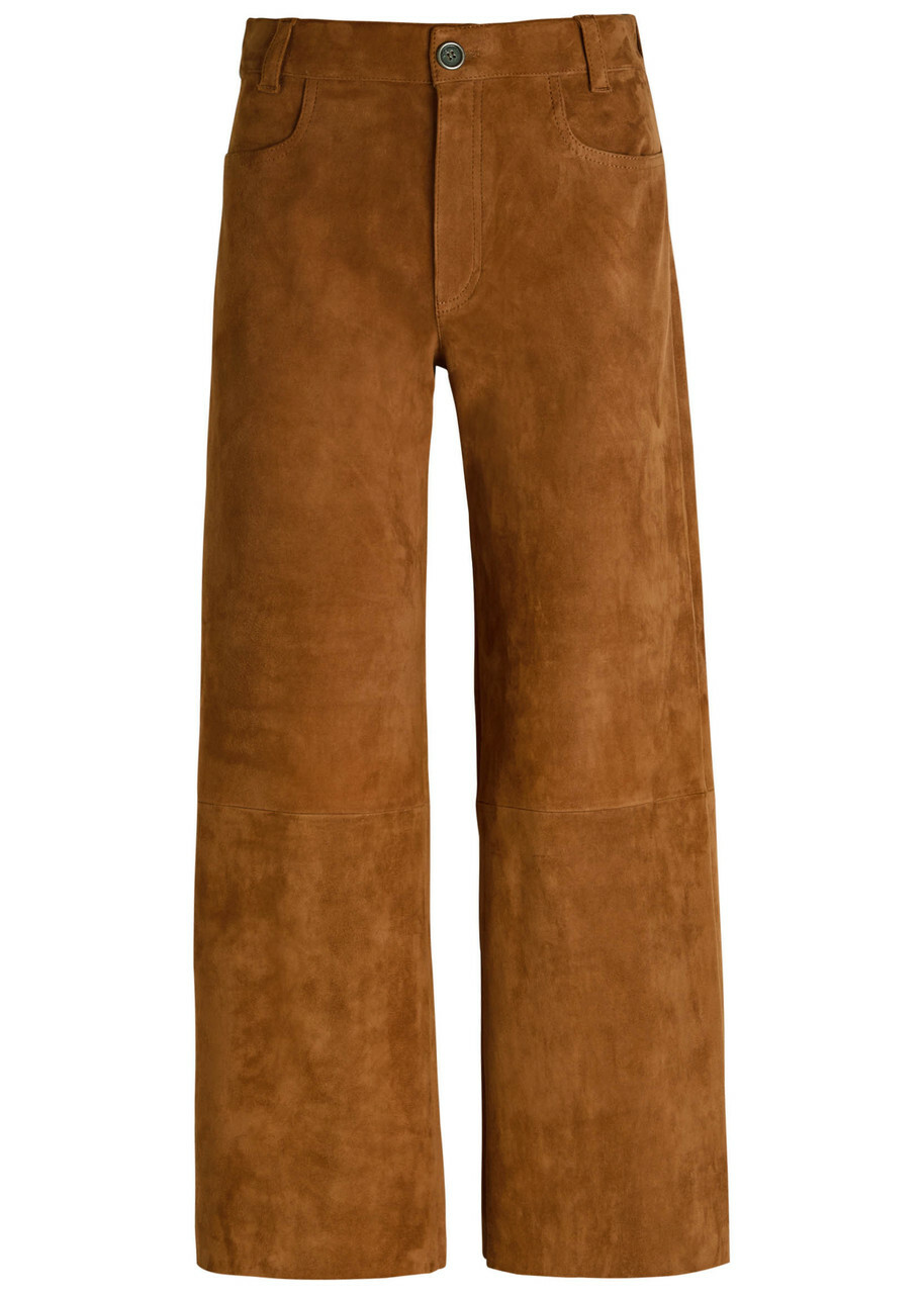 Stouls Lilou Stretch-suede Trousers Tan