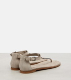 Brunello Cucinelli Monili suede slides