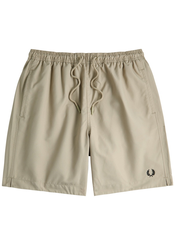 Photo: Fred Perry Logo-embroidered Shell Swim Shorts Grey