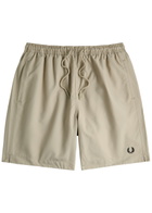Fred Perry Logo-embroidered Shell Swim Shorts Grey