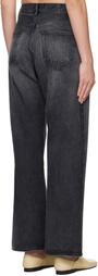 AURALEE Black Selvedge Faded Heavy Jeans