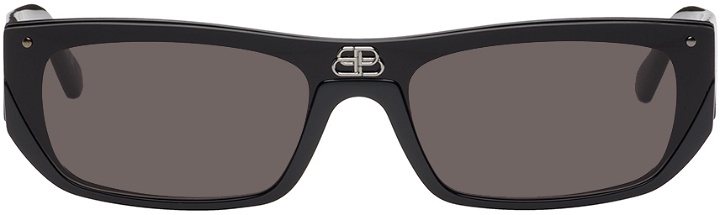 Photo: Balenciaga Black Shield Rectangle Sunglasses