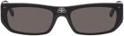 Balenciaga Black Shield Rectangle Sunglasses