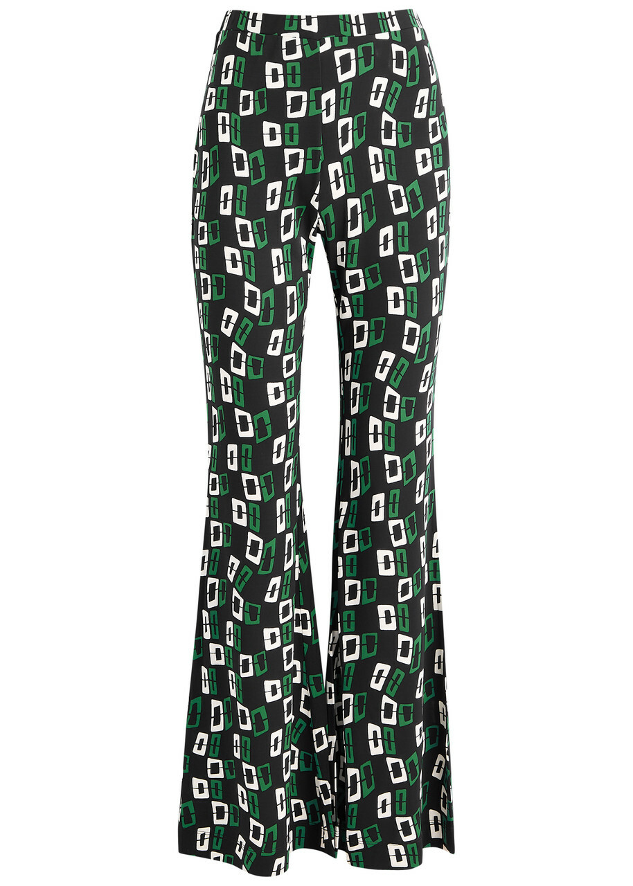 Diane Von Furstenberg Brooklyn Printed Stretch-jersey Trousers Black