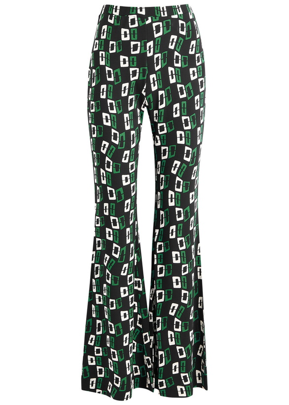 Photo: Diane Von Furstenberg Brooklyn Printed Stretch-jersey Trousers Black