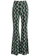 Diane Von Furstenberg Brooklyn Printed Stretch-jersey Trousers Black