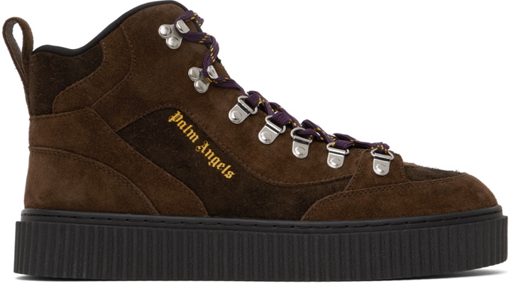 Photo: Palm Angels Brown Paneled Hiking Boots
