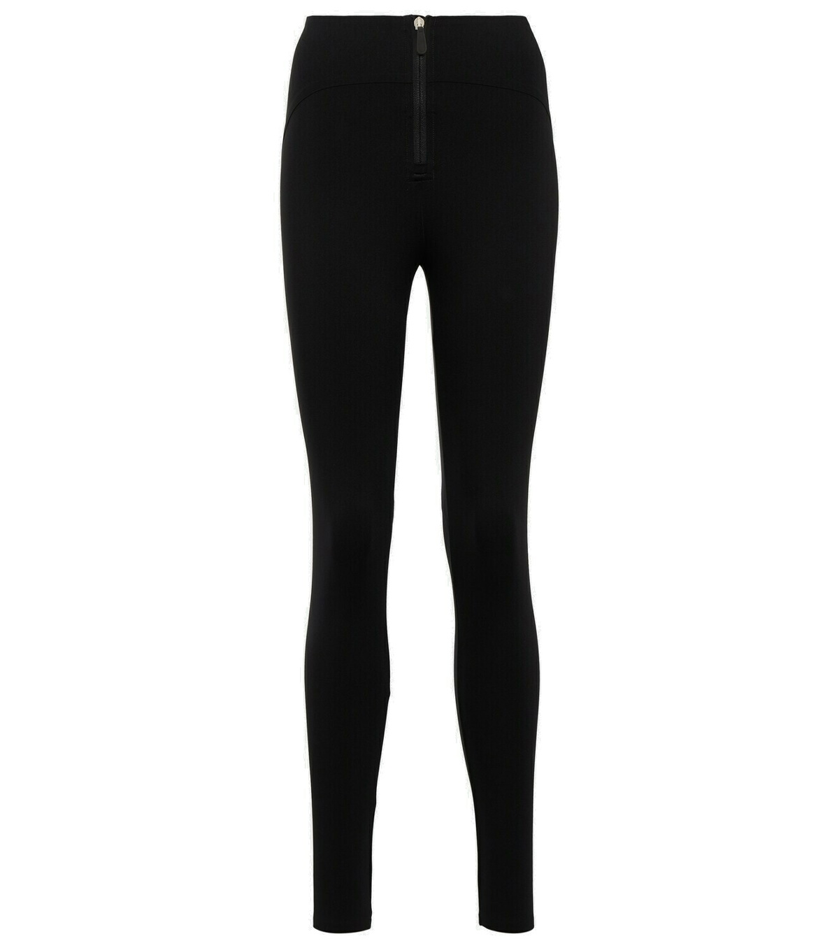 Black High-rise jersey stirrup leggings, ALAÏA