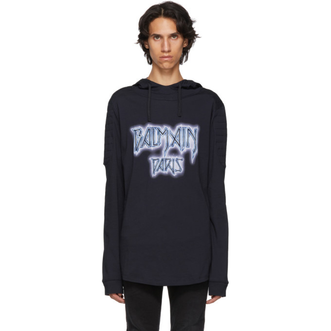 Photo: Balmain Navy Cosmic Hoodie