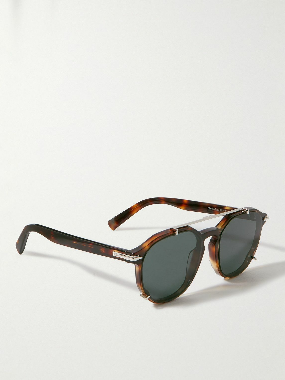 Dior Tortoiseshell and Silver Round Sunglasses DIOR EYEWEAR DiorBlackSuit R7U Tortoiseshell Acetate and  main image 3