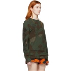 Off-White Green and Brown Camo Stencil Long Sleeve T-Shirt
