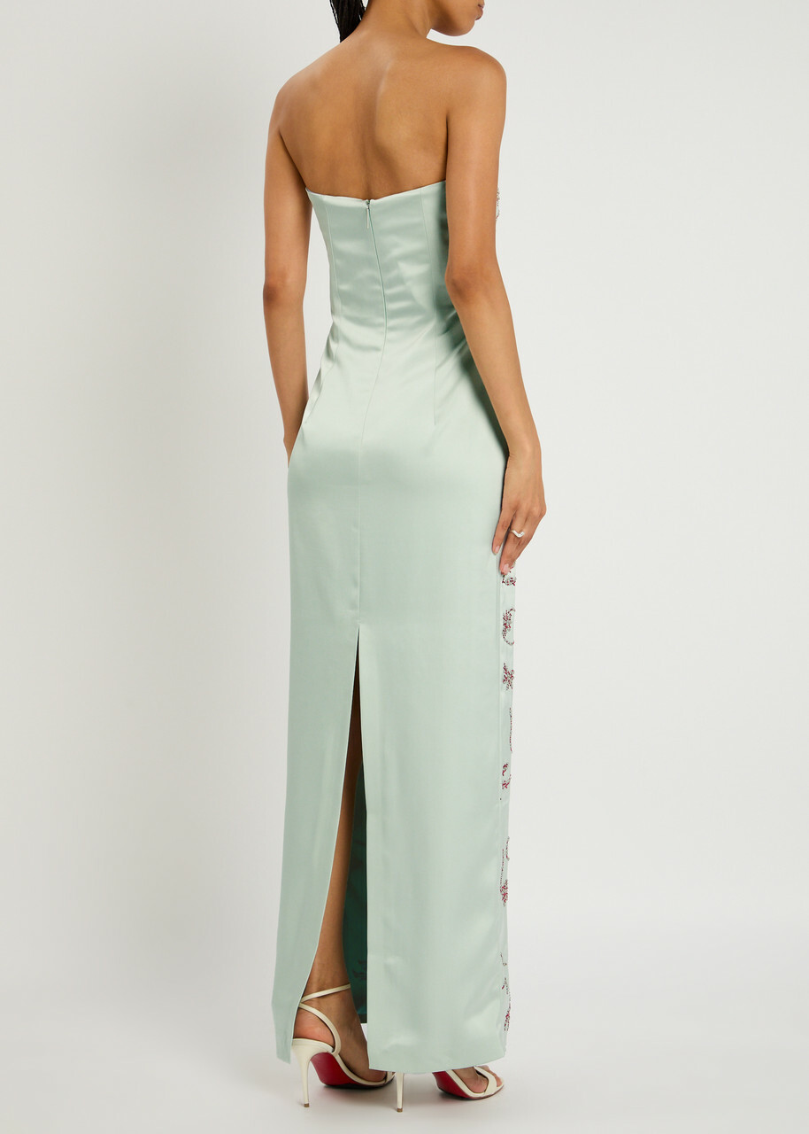 16 Arlington Frasia Embellished Satin Gown Mint