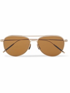 Oliver Peoples - Takumi 3 Aviator-Style Gold-Tone Sunglasses
