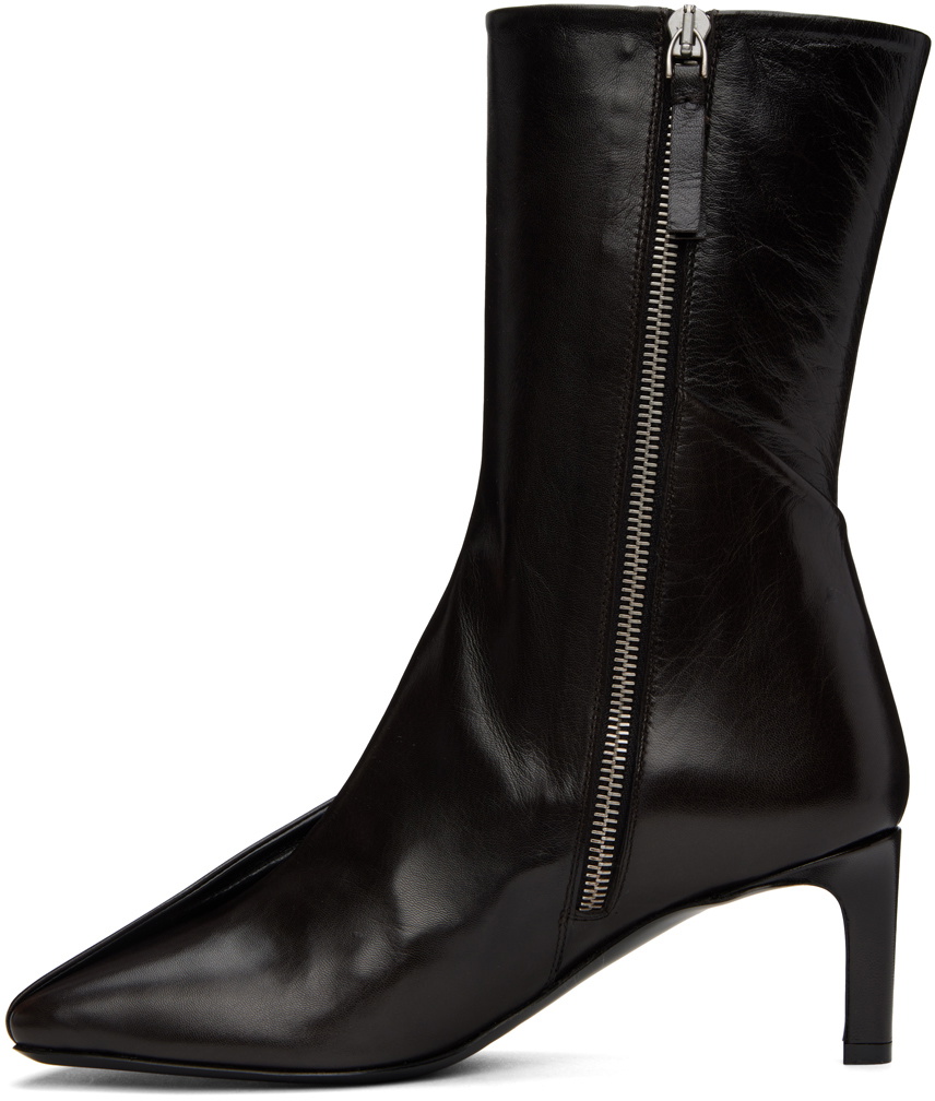 Jil Sander Black Leather Ankle Boots Jil Sander