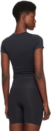 SKIMS Black Soft Smoothing Seamless T-Shirt
