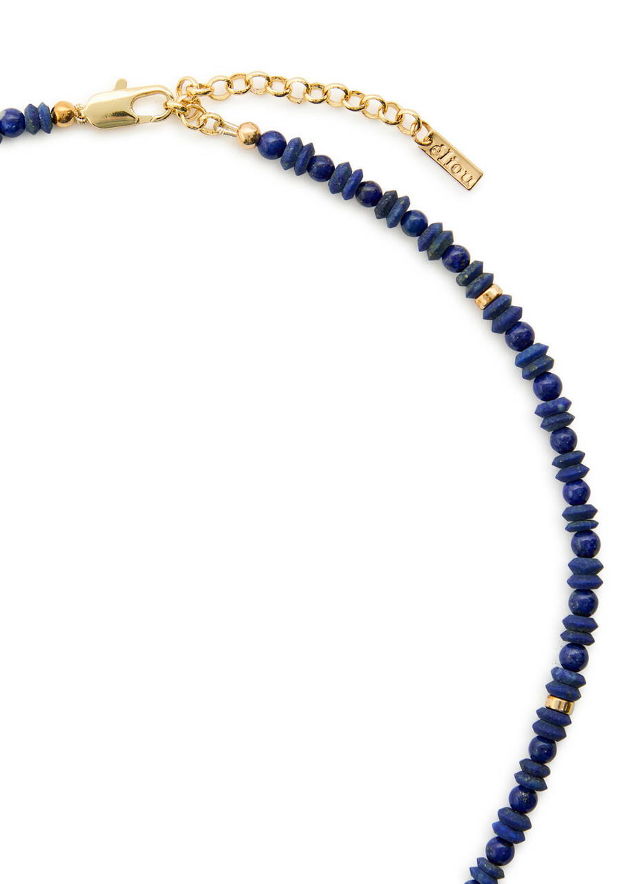 Eliou Leo Beaded 18kt Gold-plated Necklace - Blue - One Size