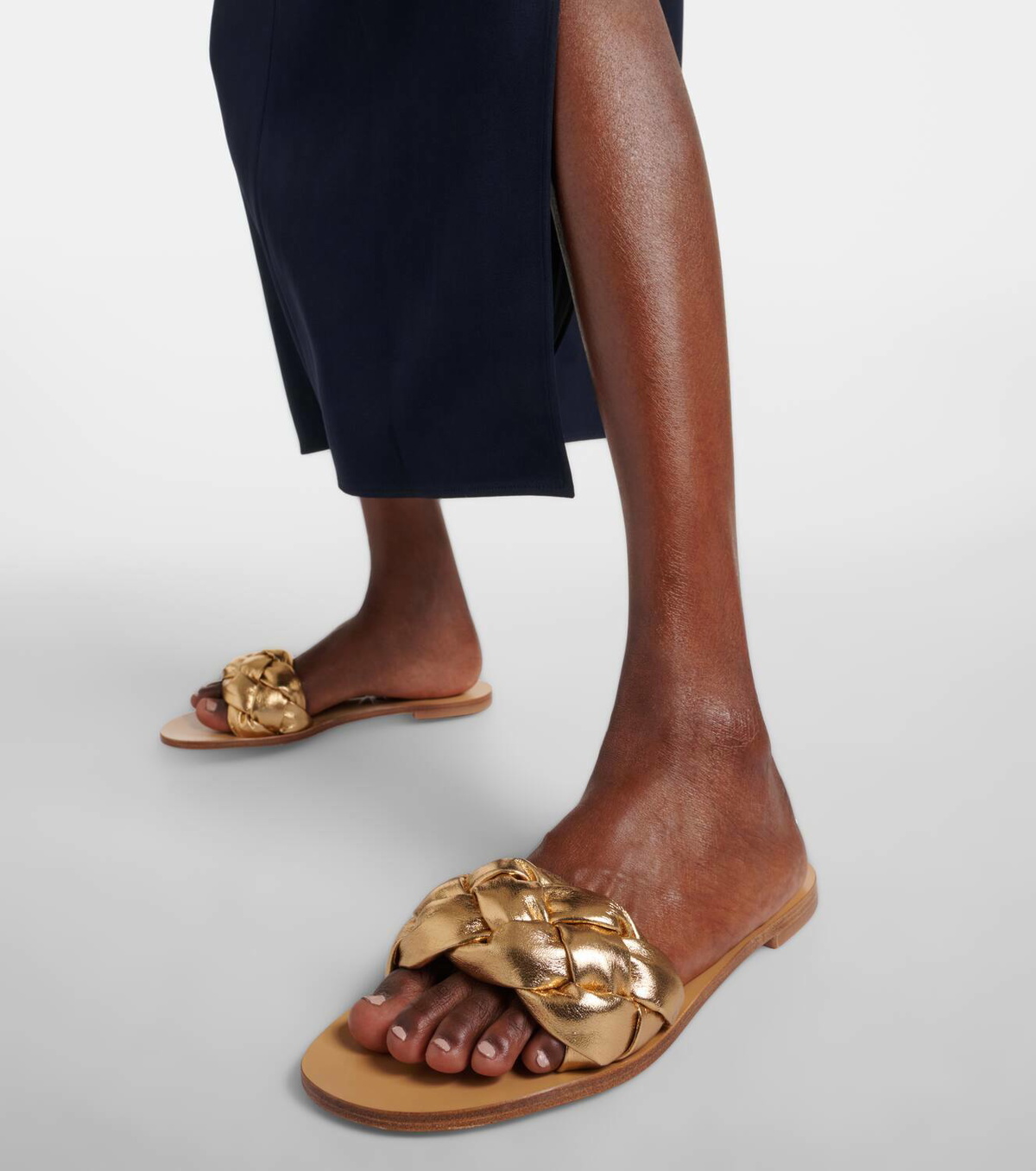 Souliers Martinez Pelota braided leather slides