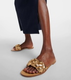 Souliers Martinez Pelota braided leather slides