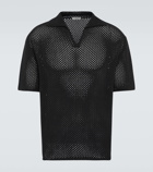 Commas Crochet cotton-blend polo shirt