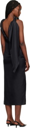 Loulou de Saison Black Susan Twisted Collar Maxi Dress