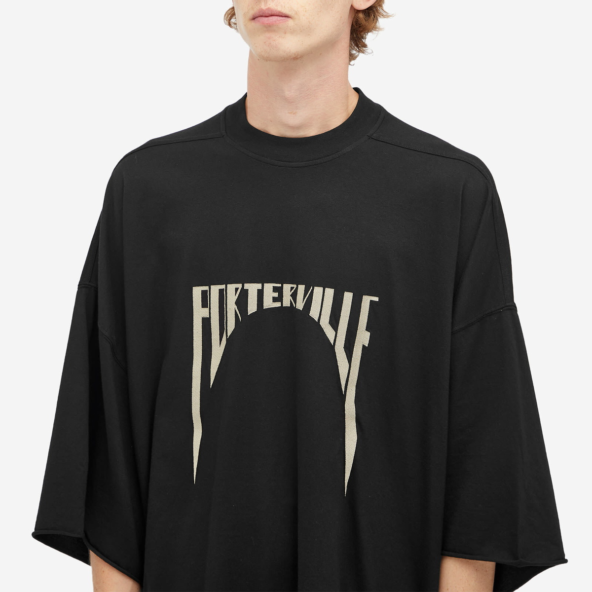 Rick Owens Men's Porterville Tommy T-Shirt in Black/Pearl Rick Owens